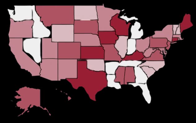 USA map highlighting Oklahoma service area